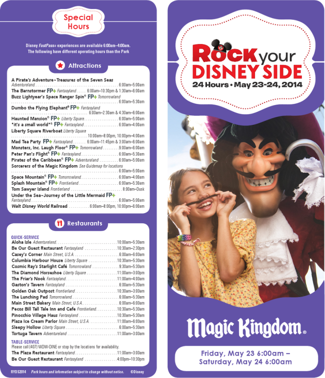 Rock Your Disney Side - Event Schedule