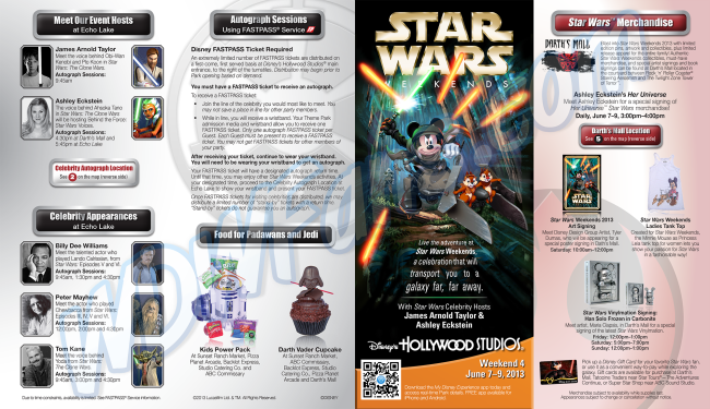 Star Wars Weekends 2013 - Guide Map Week 4 (Cover)