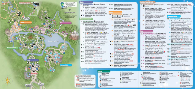 Disney's Animal Kinggdom Park Map 2014 (Front)
