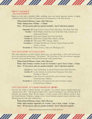 Food and Wine Festival 2012 Special Experiences