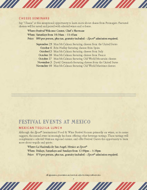 Food and Wine Festival 2012 Special Experiences