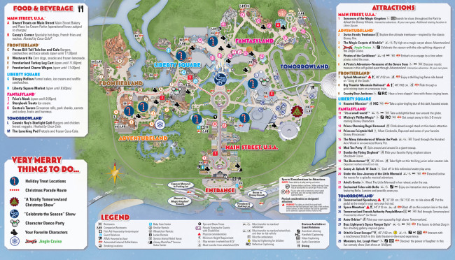 Mickey's Very Merry Christmas Party Guide Map - Back